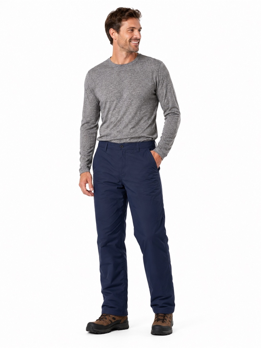 Gerry Weber Men's Navy Fleece Lined Straight Pant